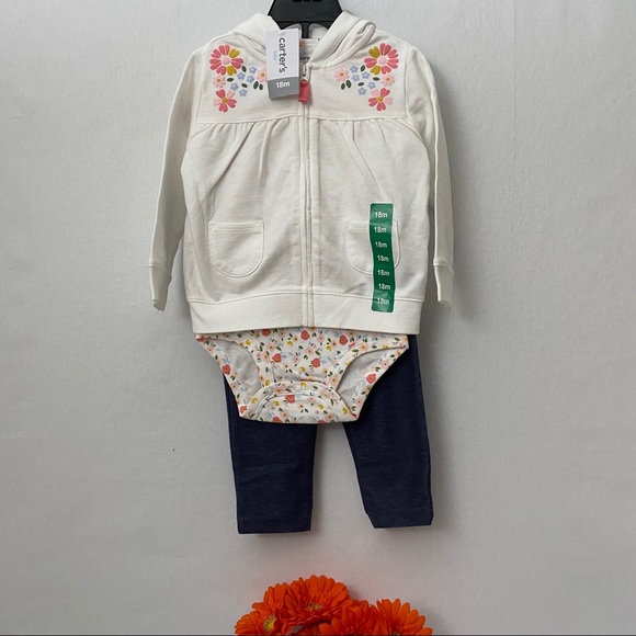 Carter’s girl’s 3-pack jacket-Bodysuit-pants, NWT - Picture 1 of 3